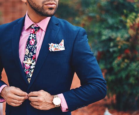 blue suit and shirt combination.